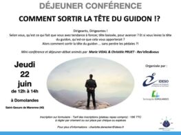 Rappel : 🧠 Déjeuner Thématique IDESO -  COMMENT SORTIR LA TÊTE DU GUIDON !? - jeudi 22 juin